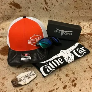 Cattle Cartel Bundle Set - Includes Sunglasses, Hat, Sunglasses, Case & T-Shirt - Casual & Stylish Clothing for Bikers and Sun Seekers Snapback Cap