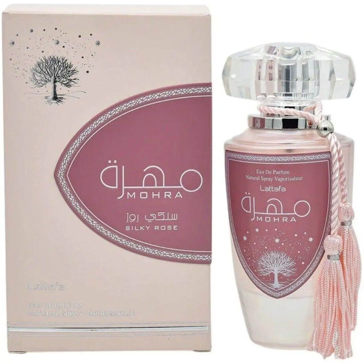 Lattafa Mohra Silky Rose Eau de Parfum for Women, Alluring Floral Aroma with Fruity Rose-Vanilla, Floral Musk & Musk-Patchouli Notes | 100ml EDP Spray, Pink Rose Women's Fragrance, Elegant Vanilla Scents, Elegant Alluring Fragrance