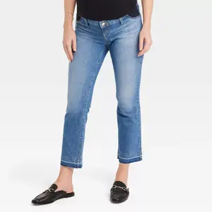 Under Belly Ankle Bootcut Maternity Pants - Isabel Maternity by Ingrid & Isabel Blue 14