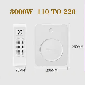 Step Up Transformer, 110V to 220V ,3000W Voltage Converter, Continuous Power Converter Step Up Transformer with Circuit Breaker Protection for Coffee Machine, Food Processor, US Plug