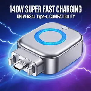 Type C Stop Charge Smart Charger Auto Disconnect Charging Cable Protector Full Charge Eject Device Overcharge Protection Adapter 140W PD Fast Charging