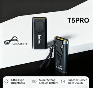 Portable keychain flashlight with sound and light alarm, multiple mode adjustment, long-lasting battery life