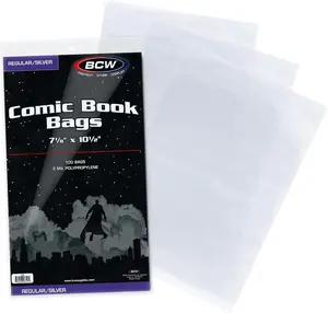 BCW Silver Age Comic Bags (100 Pack) – Acid-Free Archival Comic Book Bags for Silver Age Comics | Crystal Clear BCW Comic Book Bags for Collection Storage
