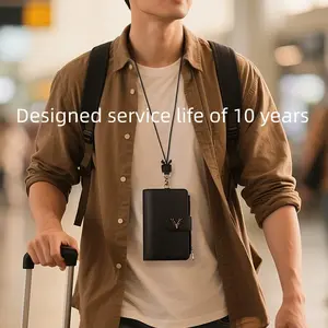 Deer Master Passport Holder Travel, Large Family Passport Walle for Men Women RFID Passport Cover Lightweight Portable Document Organizer with Wrist Strap & Neck Lanyard