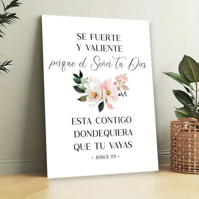 1-Count  -Friendly   Lightweight Minimalist Artistic   Canvas Wall Art Print with Spanish Quotes, Bible Verses - Non-Poster Home     for Bedroom, Living Room | Unique Family  s Gift Idea