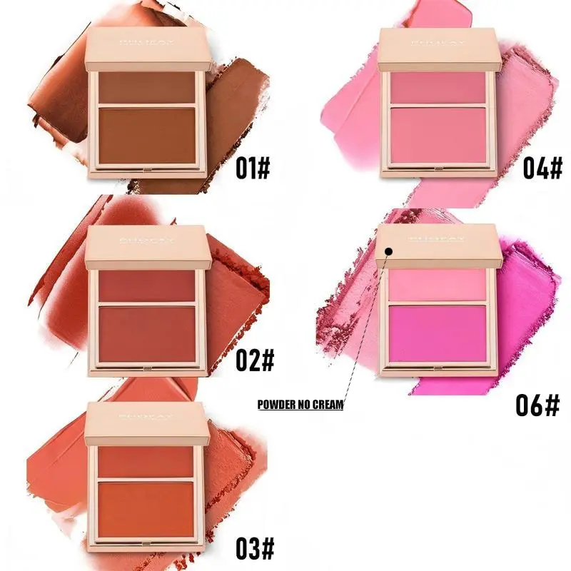 PHOFAY Cream-Powder Matte Blush Duo | Buildable Long-Lasting Color | Vibrant Matte Finish | Makeup Cosmetic