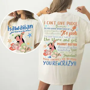 Double Sided Hawaiiann Punch Quotes TShirt, Pudge Controls The Weather Shirts, Gift For Cartoon Fans Kids Girl, Cute Cotton Fit Tee