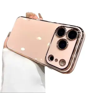 Solid Color 6D Electroplated Case for iPhone 17 Pro Max / 16 / 15 / 14 / 13 / 12 / 11, Pure Color Soft Silicone, Slim & Lightweight, Full Coverage Shockproof Cover for Men & Women