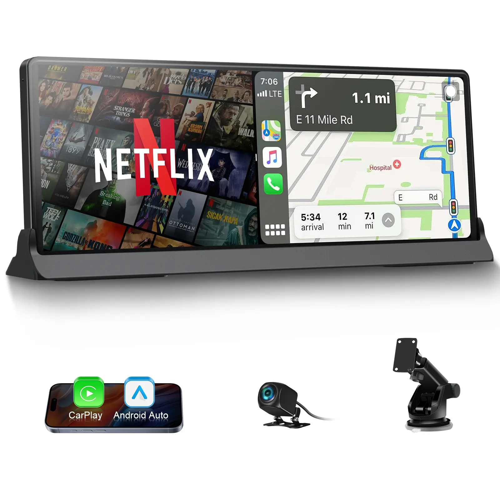 Androidナビ 26cm YouTube Netflix Amazon.com: Netflix CarPlay Adapter, Magic Box YouTube Hulu