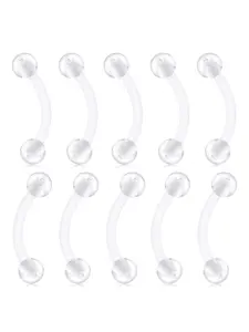 Casual Clear Acrylic Curved Barbell Eyebrow Rings, 2024 New Style Piercing Retainer for Outfit Matching, Minimalist Style Body Jewelry for Women & Men