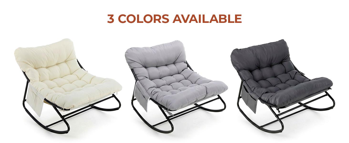 Arlopu Patio Papasan Outdoor Rocking Chair with Thick Cushions, Cozy Patio Lounge Chair for Porch, Garden & Backyard, home decor, camping essentials homeessentials