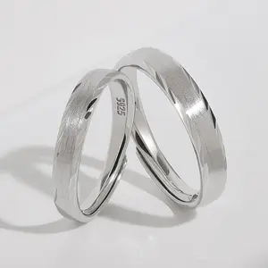 MEISSA Eternal Echo Couples' Rings S925 Sterling Silver Mens Womens Matching Wedding Band Size Adjustable Personalized Gift Engrave Promise Ring Minimalist Perfect Gift Women Couple Ring for Women Handmade Engagement Christmas Gifts Gift for Her Boyfriend