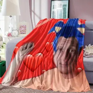 1pc Daniel Larson Funny Printed Flannel Blanket - Soft Warm All-Season Throw for Bed, Sofa, Office, Camping & Travel - Multi-Purpose Cozy Gift with Vibrant Colors, Contemporary Style, Bed And Sofa Throw, Playful Design, Plush Texture