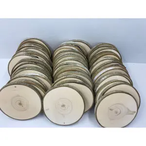 Bulk 4-4.5 Wood Slices Rustic Wedding Decor Tree Slices Wood Discs Tree Log Coasters DIY Wedding Favors for Rustic Decor Natural Wood Pieces