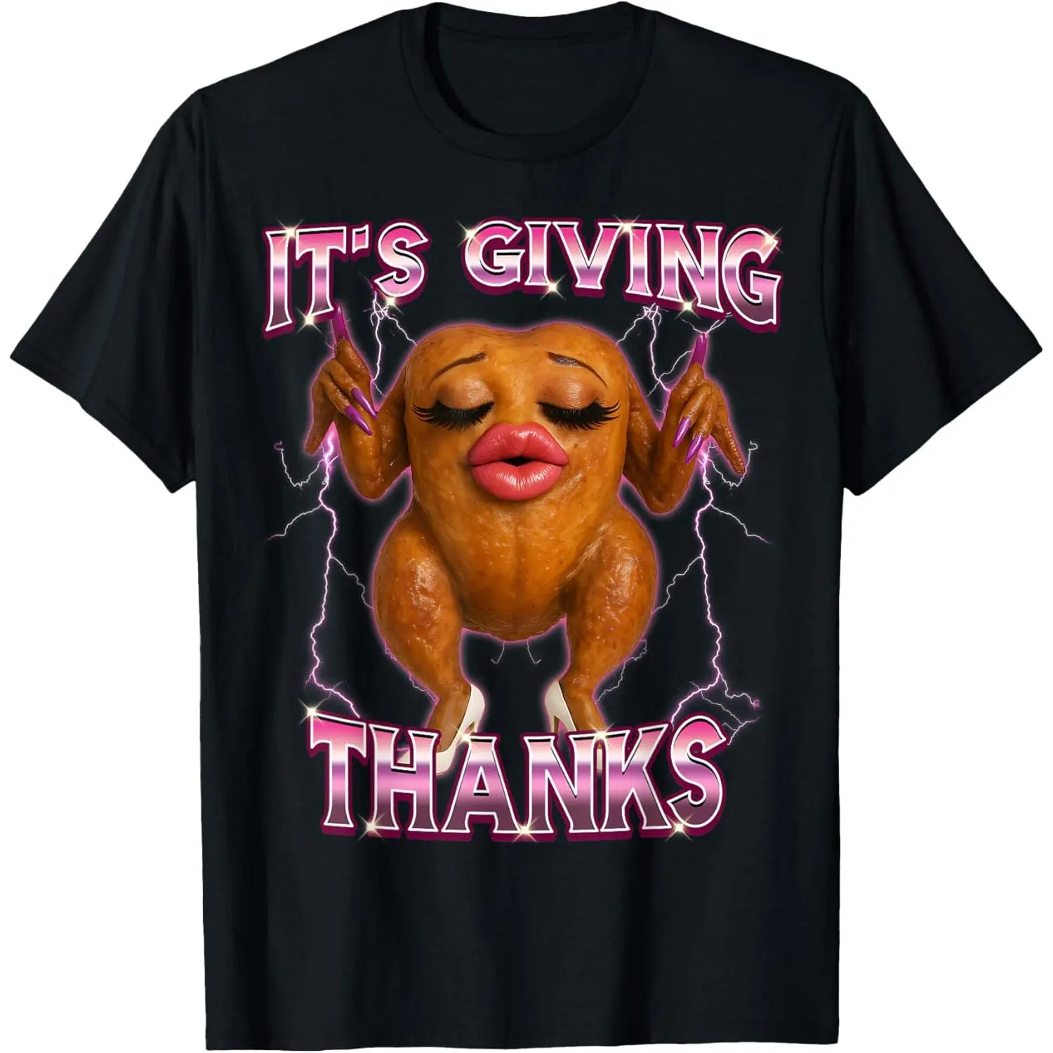 "It's Giving Thanks" Graphic T-shirt, Unisex Thanksgiving Turkey Top in a Classic Relaxed Fit, Casual Streetwear Cotton Fabric, Tshirt, Shortsleeve