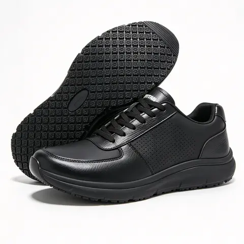 ARCTITAN Men's & Women's Slip-On Waterproof Leather Work Footwear - Non-Slip, Lightweight, Breathable, Comfortable Durable Work & Safety Footwear with Memory Foam, Shock-Soft EVA, Shock-Absorption for Restaurant Food Service, All Seasons Walking Shoes