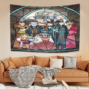 The Legend of Vox Machina theme peach skin velvet tapestry, suitable for the wall decoration of the study window leisure area, is a good choice for building a study on San Juan Festival, suitable for sending friends during the festival