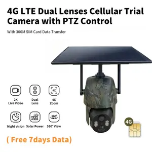 Green Camouflage 4G LTE Cellular Solar Powered Surveillance Security Camera – 2K HDVideo 360 ° View, NoWiFi, Remote APP Controlled, Motion Activated, Night Vision, ( Free 7days Data) (Data refill is required for Unlimited 4G data usage) trail cam tech wir