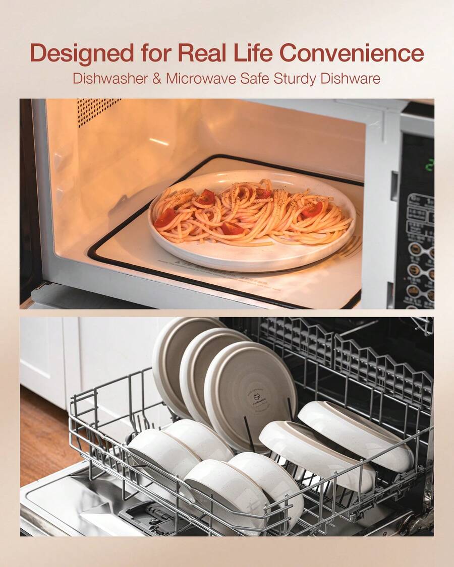 12 Pieces Dinnerware Sets, Dishes Set For 4, Plates And Bowls Set, Perfect For Your Friend For Housewarming, Thanksgiving, Christmas