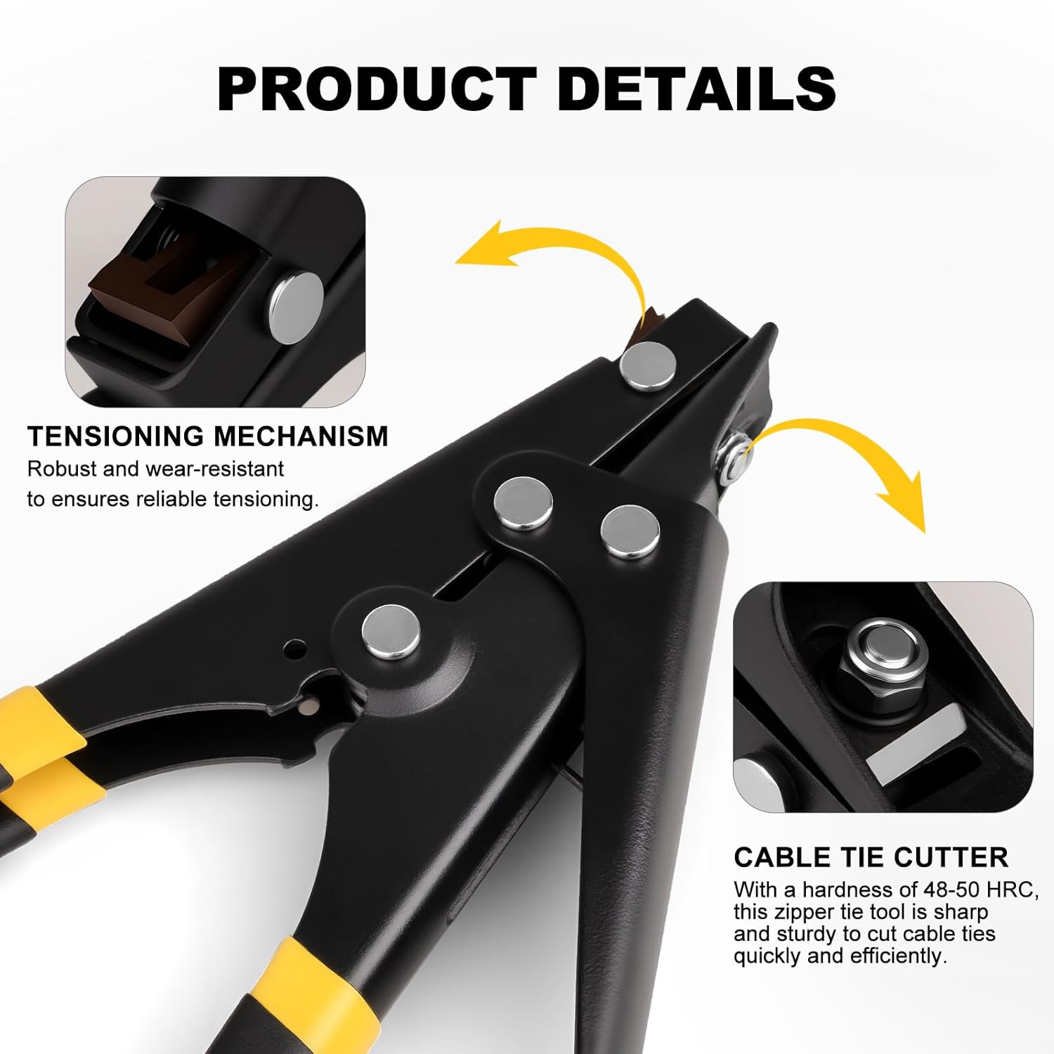 Zip Tie Tool, Tensioning and Cutting Tool for Fastening and Cutting Plastic or Nylon Cable Tie, Cable Tie Gun for Cable Management, Zip Tie Tightener with Ergonomic and Portable Design