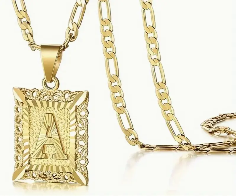 Men's Stainless Steel Letters Initial Necklace - 26 A-Z Hollow Square Pendant, Non-Fading Curb Box Chain, Daily Fashion Costume Jewelry Birthday Gift