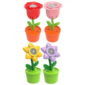 Electric Bubble Machine Outdoor Portable Sunflower Bubble Machine Electric Bubble Blower Toy with Music & Light for Kids