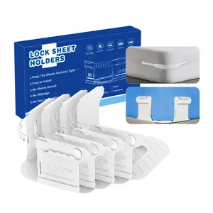 Invisible Bed Sheet Clip Lockingsheet Holder Sheet Tight Heavy Duty Bed Sheet Lock with Corner-Open Fits All Sheet and Heavy-Duty Mattress Easy One-Time Installation(White))