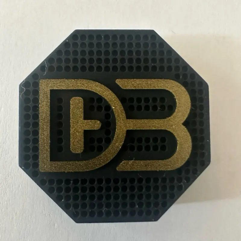Dummy Bump Octagonal Door Frame Bumper Deadbolt Protector Matte Black Gold DB Logo 1 Inch