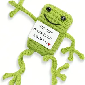 Happy Frog Plush Toy, Energy Boosting Decoration, Perfect for Desk, Bedside, Backpack, Cute and Cheerful, Reduces Stress