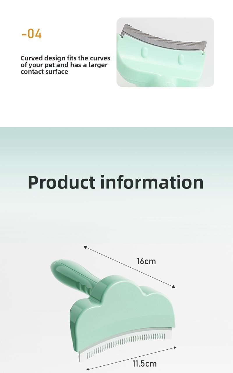 Pet hair thinning tool - floating hair removal curved knife head comb for detangling hair hairbrush pet brush pet comb