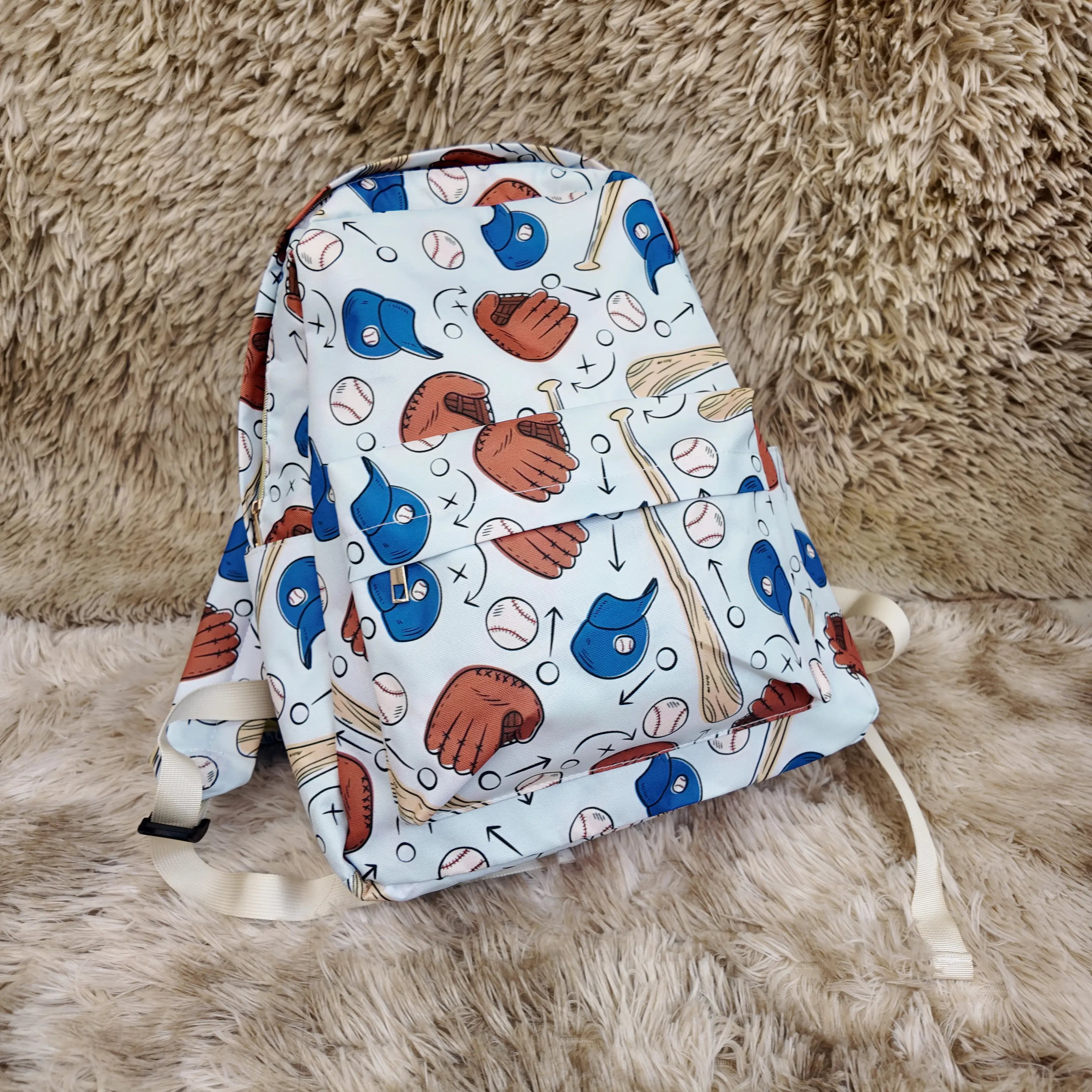 Kids' Baseball Printed Casual Backpack - Youth Backpack for Back to School, Book Hauling & Playtime with Zip Closure, Casual Printed Backpack