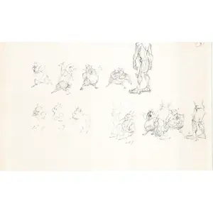 Hercules Walt Disney Production Animation Drawing Used to Make an Episode Wendell Washer A19