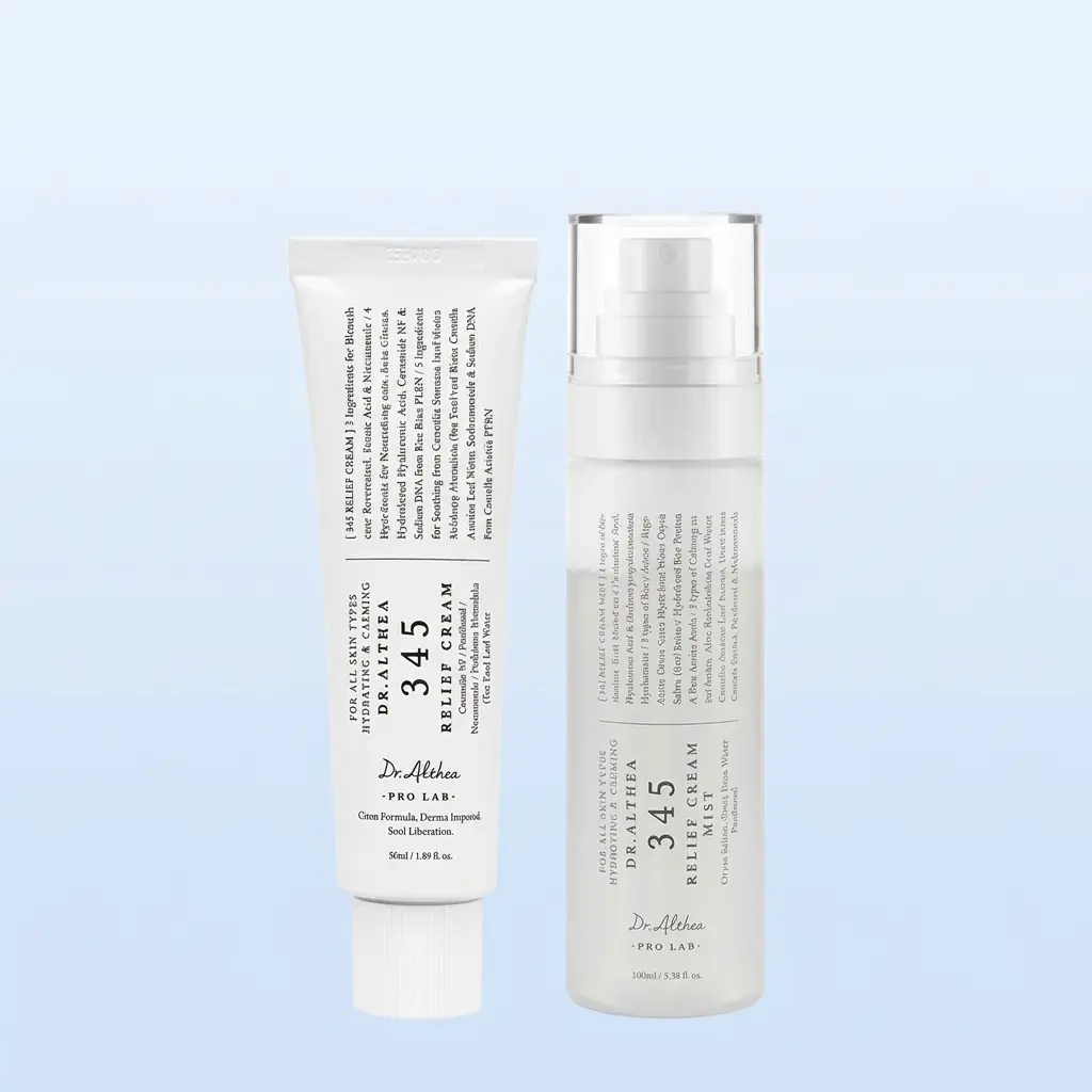 345 Relief Cream & Mist Duo - Soothing Cream for Deep Hydration and Moisture Balance, Dual-Layer Cream Mist to Lock In Moisture Ceramide Moisturizer Skin Repair Hydrating Hydrate