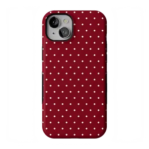 Casely iPhone 13 Case | On the Dot | Maroon Polka Dot | Bold Protective Design | Compatible with MagSafe