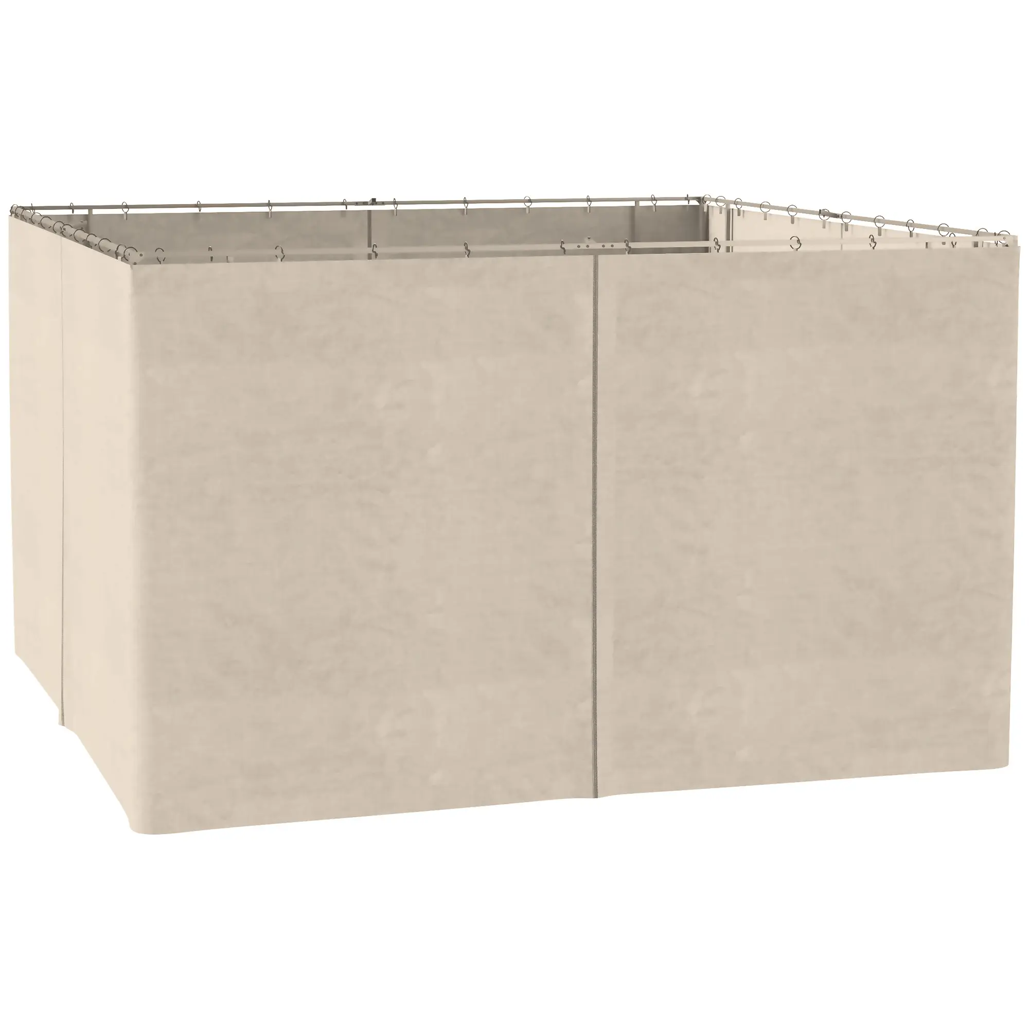 Beige Gazebo Sidewall Set, 9.84'x13.1' Large Waterproof Polyester Privacy Curtains with Hooks and C-Rings, for Outdoor Patio Shelters, Backyard Dining