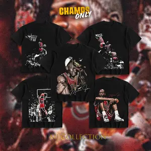 CHAMPS ONLY MJ GOAT [Collection] Heavy Cotton T-Shirt For Hoops Fans Menswear Outfit Gameday Shirt Direct To Garment Breathable Print