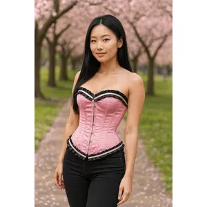 Lacemade Hot Pink Corset Top for Women - Adjustable Shapewear