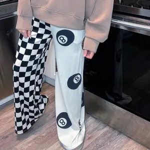 8 ball Split Decision Pants Ribbed Material, Alternative, Vintage, Retro, Trendy, Viral