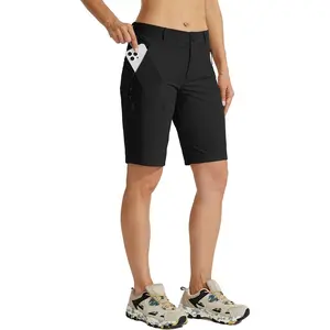 Willit Women's 10" Hiking Golf Long Shorts Quick Dry Sports Outdoor Summer Shorts with 3 Zipper Pockets