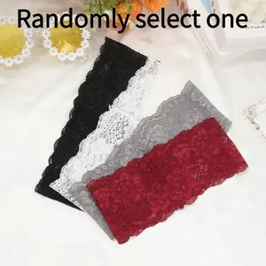 European and American Elastic Lace Flower Trim Headband Hairband Hollow Elastic Lace Hairband