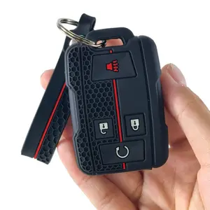 Premium Protective Key Cover with keychain- Car Key Protector - Compatible with Certain for Models, Key Cover for Colorado And Silverado - Remote Control Protection for for GMC Vehicles - Made of Silicone - Shockproof And Wear-Resistant - Precisely Fits
