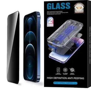 K Lady Care LADYCARE Privacy 2PCS Tempered Glass Screen Protector for iPhone 12-16 Series HD Anti-Spy Anti-Fingerprint Protection Easy Installation Shockproof Cellphone Casing Cover - Smartphone