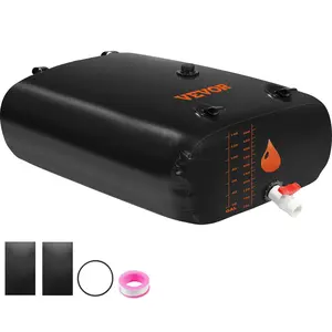 VEVOR Water Tank Bladder, TikTokShopBlackFriday, Max. 143 Gallon Large Capacity, PVC Collapsible Water Bladder Including Spigots and Overflow Kit, Portable Water Storage Bladder for Garden Water Catcher