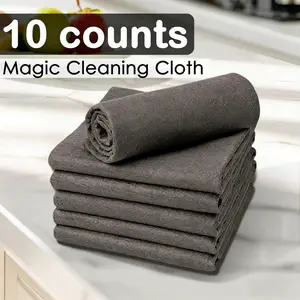 10 Counts Thickened Magic Cleaning Cloth, Microfiber Streak Free Cloth, Reuseable Magic Fiber Towels Rags, Cleaning cloths with multipurpose use, miracle cloths for glass, kitchen and vehicle windows.