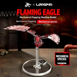 #tiktokshopmemorialday Electric Moving Red Mechanical Wing Model, Plug In Powered DIY Handmade Kit, Full Accessories Set, Stylish Desk Ornament Creative Holiday Gift