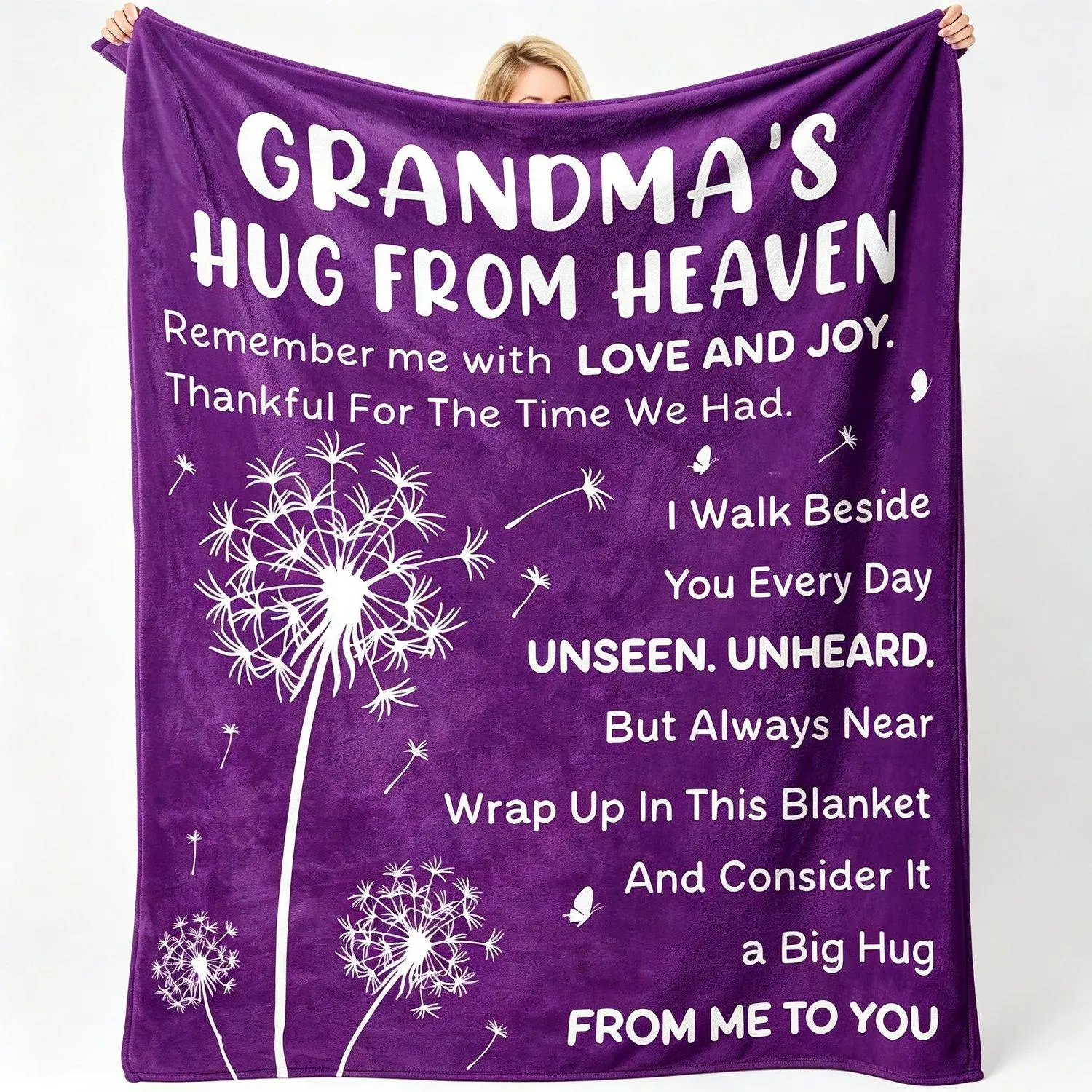 Memorial Gifts for Loss of Grandma - Hug from Heaven Blanket, Loss of Grandma Sympathy Gifts, Anniversary Bereavement Gift, A Gift to Express Sympathy, Condolences, Comfort, Remembrance and Healing