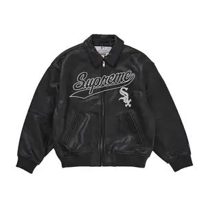 Supreme Men's Chicago White Sox Leather Varsity Jacket Black, from StockX