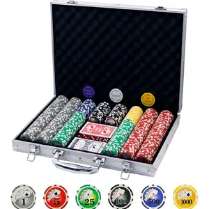 Poker Chips with Numbers,500PCS Poker Chip Set with Aluminum Travel Case,11.5 Gram Poker Set for Texas Holdem and Blackjack Gambling