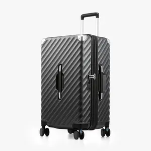 LUGGEX 24 Inch Trunk Luggage, Expandable PC Hard Shell Medium Checked Suitcase with Shock - Absorbing Wheels & TSA Lock