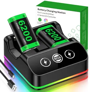 ESYWEN  Rechargeable Xbox Controller Battery Pack,2x6200mWh Battery Pack for Xbox One/Xbox Series X|S,Xbox Rechargeable Battery Pack with Xbox Charger Station, Xbox Battery Kit for Xbox One Elite Controller